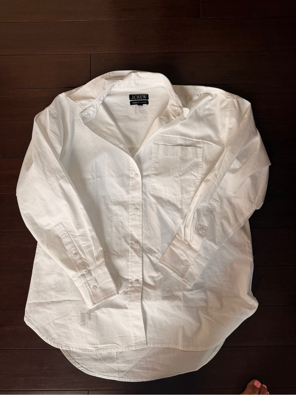J.Crew XXS white Étienne oversized button-up shirt in lightweight oxford